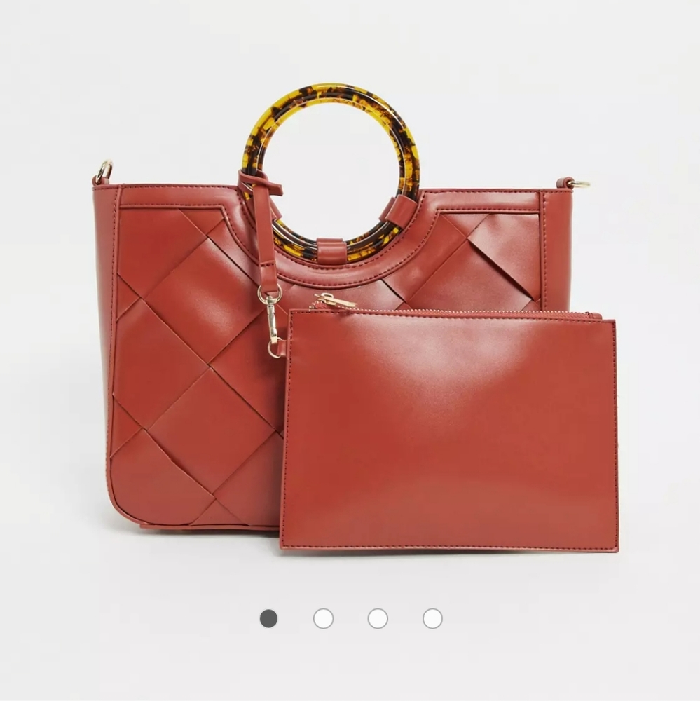 Truffle Collection Red Tort Handle Bag